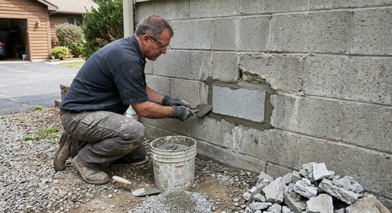 Cinder Block Wall Repair in Coopersville, MI