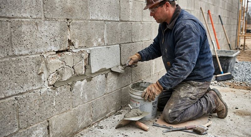Cinder Block Wall Repair in Ottawa County, MI