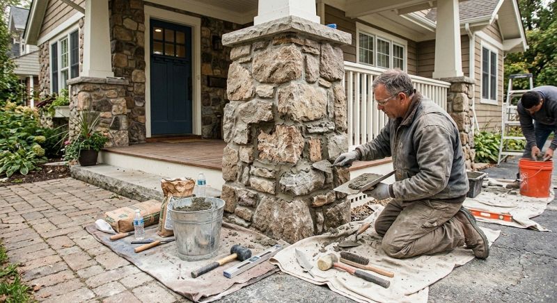 Stone Column Repair in Grand Rapids, MI
