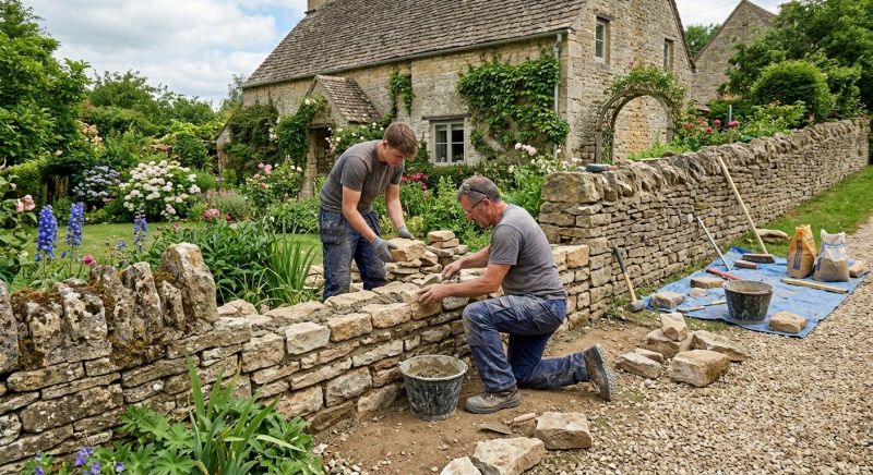 Stone Wall Repair in Cedar Springs, MI