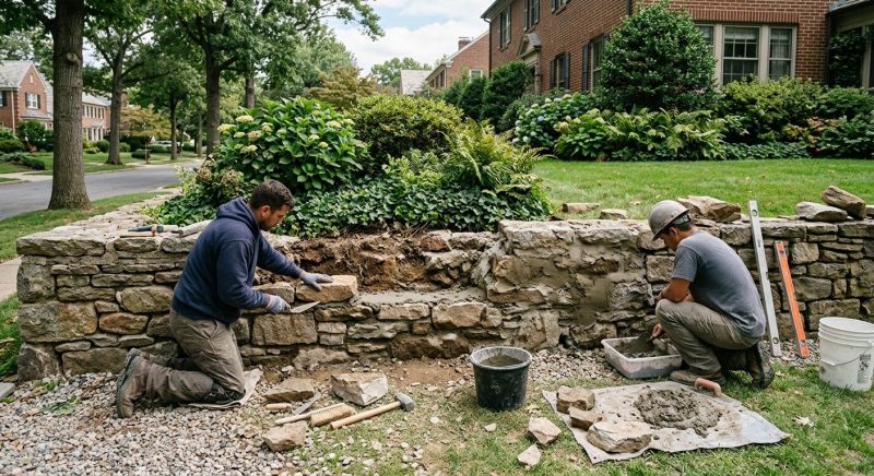 Stone Wall Repair in Moline, MI